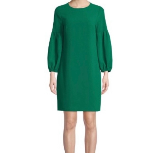 Trina Turk Passion Green Balloon-Sleeve Dress - sz 6 - Picture 1 of 5